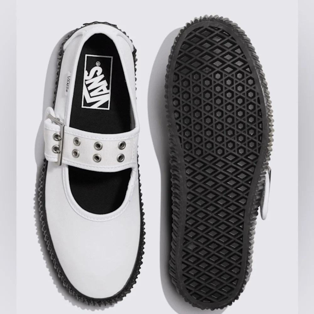 Vans White Dress Shoes with Black Trim - Picture 2 of 15